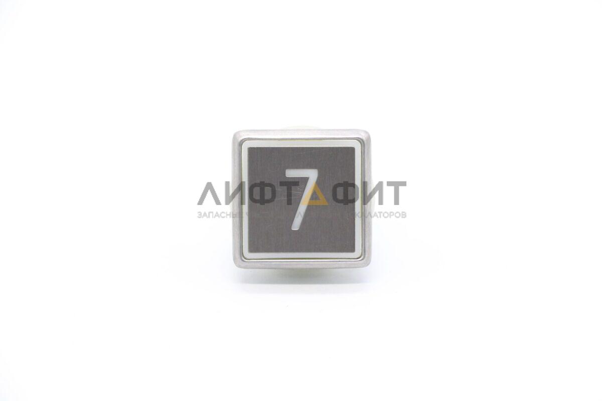 Кнопка приказа квадратная "7" AVDBUT , белая подсветка, Kone