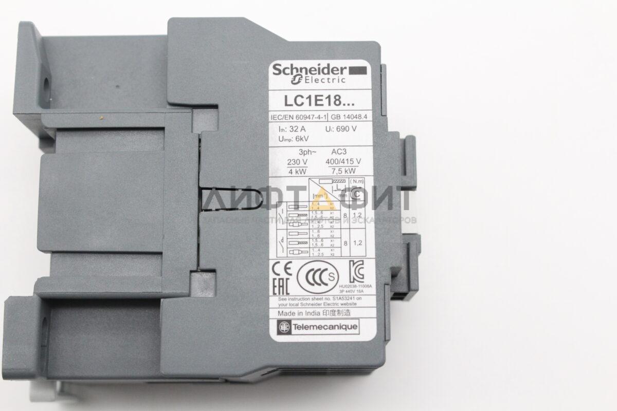 LC1E1810F5  Контактор 3-х полюсный 18A 110B AC 1НО  Schneider Electric