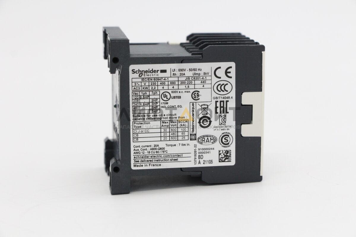 Контактор 3п 20А K НО 24В DC SchE LP1K0910BD, Schneider electric