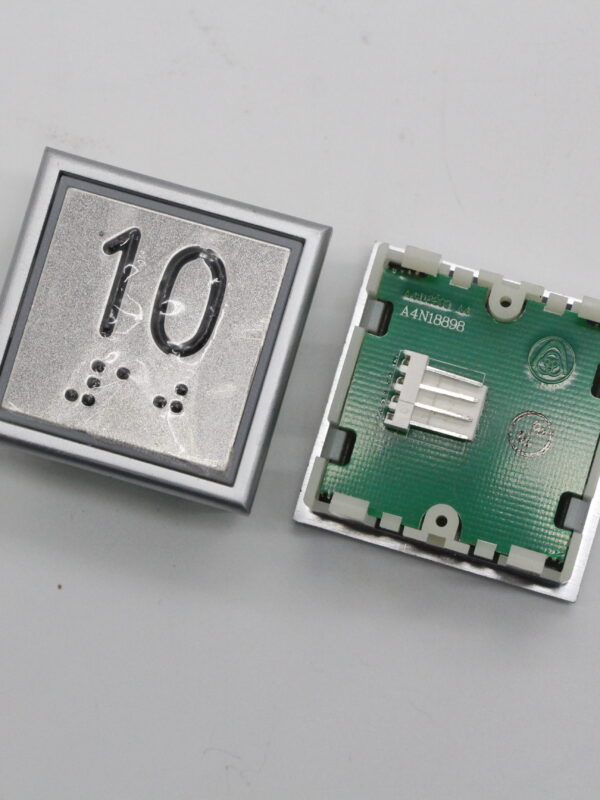 Кнопка "10" KT40 Step, голубая подсветка, с кодом Брайля, Thyssen