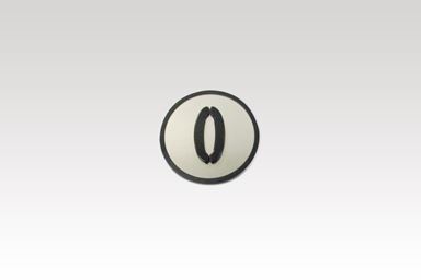 Нажимной элемент "0", черный символ, высокий держатель, KM801055G000, Kone