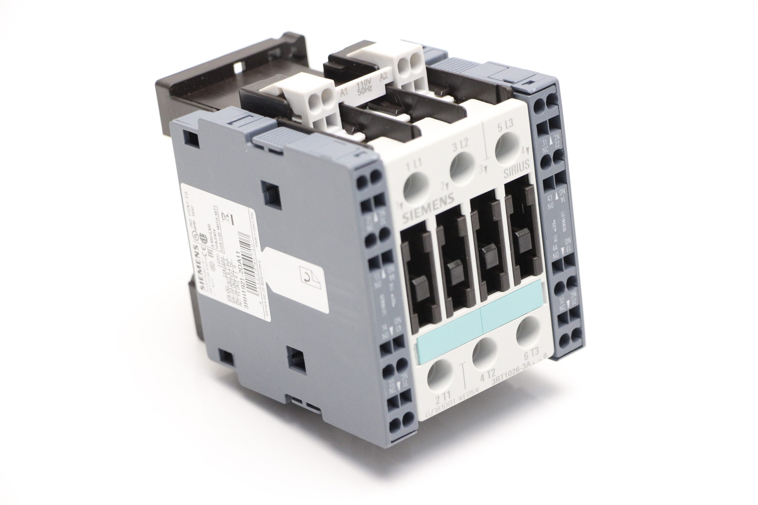 Контактор 25A, 11kW / 400 V, 2 NO+2 NC, 110V, 50Hz, 3RT1026-3AF06, Siemens